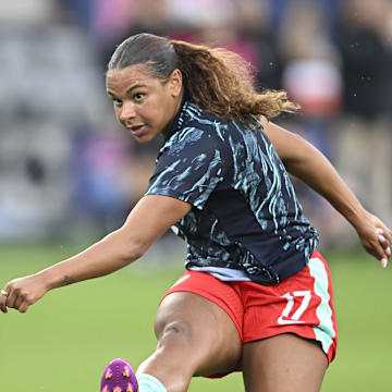 Kansas City Current forward Michelle Cooper has missed several weeks with a leg injury and is expected to miss the NWSL's top-of-the-standings clash this weekend. 