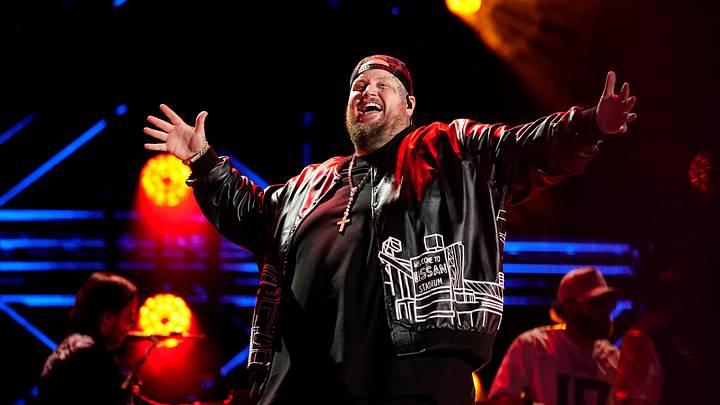 Jelly Roll performs during CMA Fest at Nissan Stadium in Nashville, Tenn., Saturday, June 8, 2024.