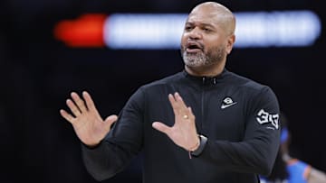 Detroit Pistons head coach J.B. Bickerstaff reacts during the second half against the Oklahoma City Thunder at Paycom Center.