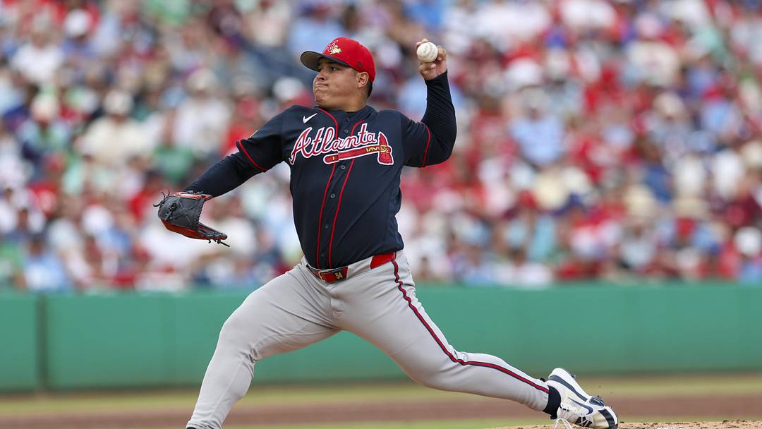Mar 15, 2026; Clearwater, Florida, USA; Atlanta Braves starting pitcher Jose Suarez (54) against the Philadelphia Phillies in the second inning during spring training at BayCare Ballpark. Mandatory Credit: Nathan Ray Seebeck-Imagn Images Mar 15, 2026; Clearwater, Florida, USA; Atlanta Braves starting pitcher Jose Suarez (54) against the Philadelphia Phillies in the second inning during spring training at BayCare Ballpark. Mandatory Credit: Nathan Ray Seebeck-Imagn Images