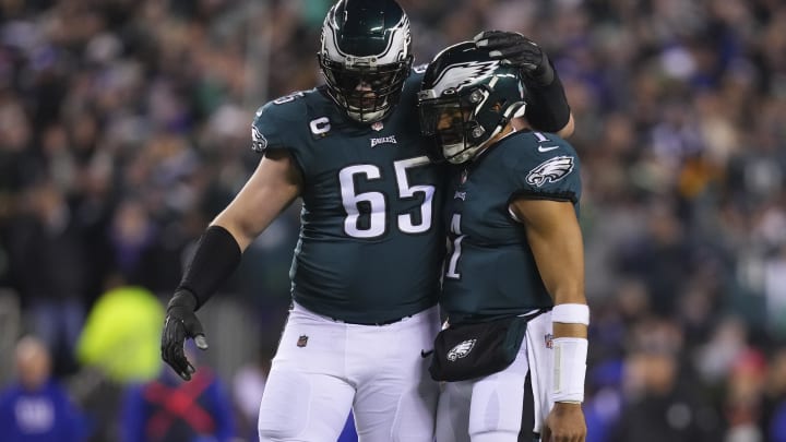 Lane Johnson (L), Jalen Hurts (R), Philadelphia Eagles