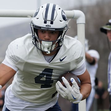 BYU running back LJ Martin at BYU Spring camp