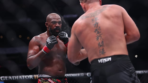 Jon Jones fighting Stipe Mioci