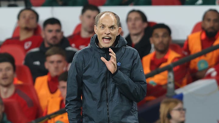 Thomas Tuchel lors du Angleterre - Pays de Galles. Thomas Tuchel lors du Angleterre - Pays de Galles.