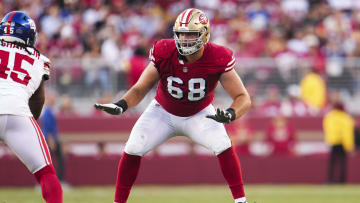 San Francisco 49ers right tackle Colton McKivitz (68)