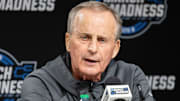 Mar 27, 2025; Indianapolis, IN, USA; Tennessee Volunteers head coach Rick Barnes  talks to the media during practice day at Lucas Oil Stadium. Mandatory Credit: Trevor Ruszkowski-Imagn Images