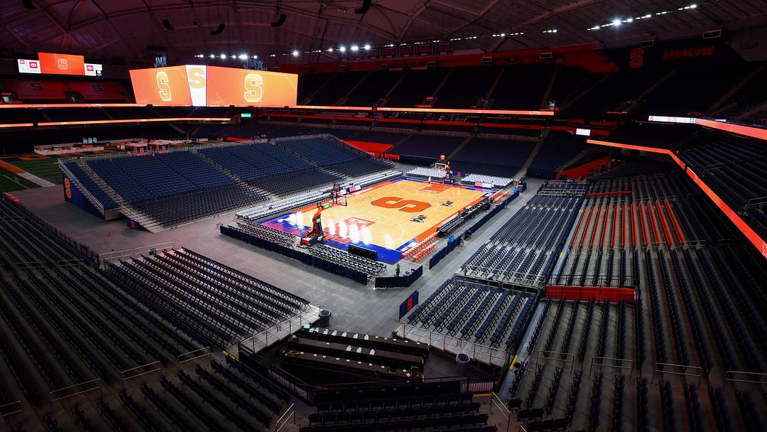 Dec 17, 2025; Syracuse, New York, USA; General view of the JMA Wireless Dome prior to the game between the Mercyhurst Lakers and the Syracuse Orange. Mandatory Credit: Rich Barnes-Imagn Images Dec 17, 2025; Syracuse, New York, USA; General view of the JMA Wireless Dome prior to the game between the Mercyhurst Lakers and the Syracuse Orange. Mandatory Credit: Rich Barnes-Imagn Images