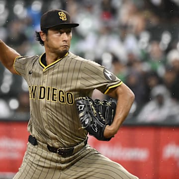 San Diego Padres pitcher Yu Darvish (11) delivers during the first inning against the Chicago White Sox at Rate Field on Sept. 20.