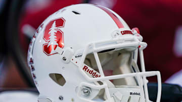 Oct 27, 2018; Stanford, CA, USA; General view of the Stanford Cardinal helmet during the first quarter against the Washington State Cougars at Stanford Stadium. Mandatory Credit: Stan Szeto-Imagn Images