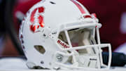 Oct 27, 2018; Stanford, CA, USA; General view of the Stanford Cardinal helmet during the first quarter against the Washington State Cougars at Stanford Stadium. Mandatory Credit: Stan Szeto-Imagn Images
