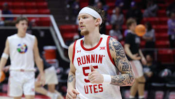 Utah Utes guard Gabe Madsen (55). 