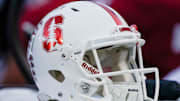 Oct 27, 2018; Stanford, CA, USA; General view of the Stanford Cardinal helmet during the first quarter against the Washington State Cougars at Stanford Stadium. Mandatory Credit: Stan Szeto-Imagn Images