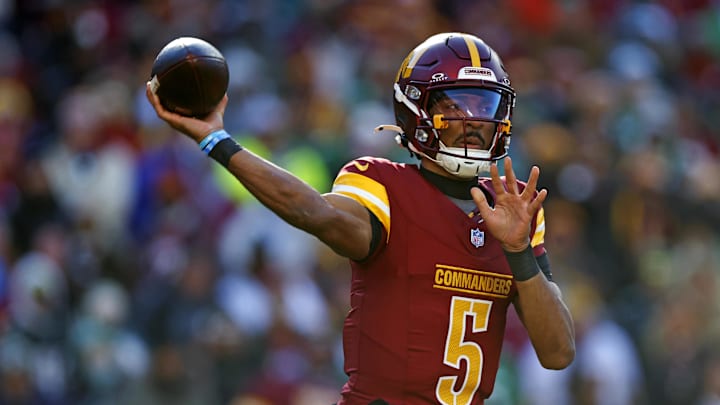 Washington Commanders quarterback Jayden Daniels had led his team to 5-2 ATS record as home favorites. 