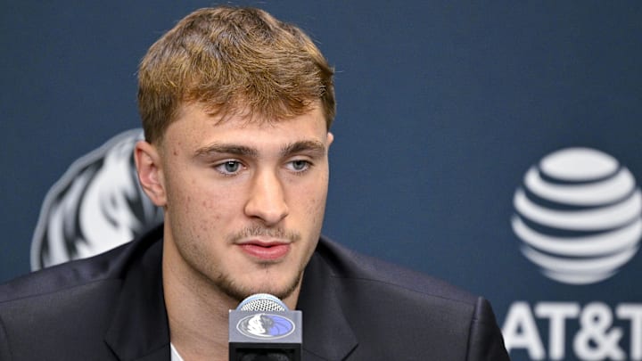 Dallas Mavericks first overall pick Cooper Flagg speaks to the media during a press conference. Dallas Mavericks first overall pick Cooper Flagg speaks to the media during a press conference.