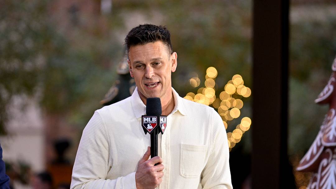 Dec 9, 2024; Dallas, TX, USA; Miami Marlins president of baseball operations Jerry Dipoto speaks with the MLB Network at the Hilton Anatole during the 2024 MLB Winter Meetings. Mandatory Credit: Jerome Miron-Imagn Images Dec 9, 2024; Dallas, TX, USA; Miami Marlins president of baseball operations Jerry Dipoto speaks with the MLB Network at the Hilton Anatole during the 2024 MLB Winter Meetings. Mandatory Credit: Jerome Miron-Imagn Images