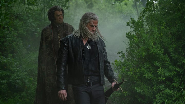 Regis (Laurence Fishburne) and Geralt (Liam Hemsworth) in The Witcher season 4