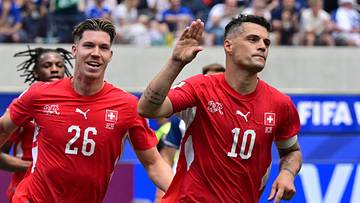 Granit Xhaka mit einer klaren Geste bei seinem Torjubel Granit Xhaka mit einer klaren Geste bei seinem Torjubel