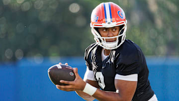 USF's second game of the season is at Florida, but it's uncertain if the Gators star quarterback, DJ Lagway, will be recovered from a late-season shoulder injury. | Doug Engle / USA TODAY NETWORK via Imagn Images