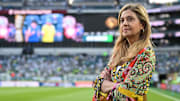 Presidente do Palmeiras, Leila Pereira participou do evento