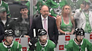 Pete DeBoer coaches a Stars playoff game against the Jets.