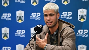 Carlos Alcaraz discussed the court conditions at the 2025 Rolex Paris Masters.