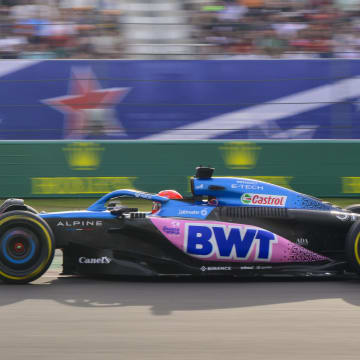 Oct 21, 2023; Austin, Texas, USA; BWT Alpine F1 driver Esteban Ocon (31) of Team France drives during the Sprint Race of the 2023 United States Grand Prix at Circuit of the Americas. Mandatory Credit: Jerome Miron-USA TODAY Sports