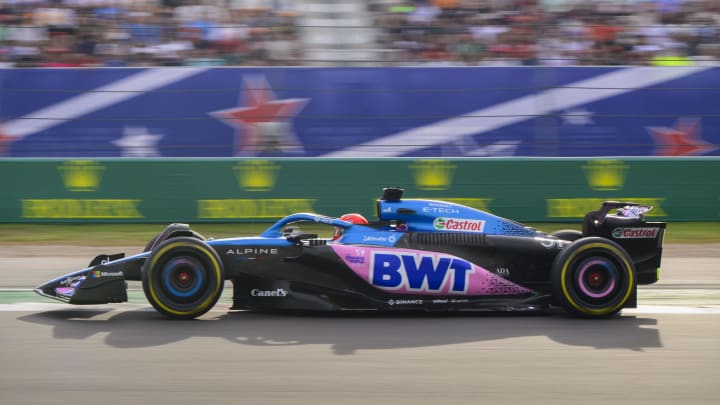 Oct 21, 2023; Austin, Texas, USA; BWT Alpine F1 driver Esteban Ocon (31) of Team France drives during the Sprint Race of the 2023 United States Grand Prix at Circuit of the Americas. Mandatory Credit: Jerome Miron-USA TODAY Sports