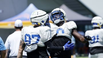 Los Angeles Rams & Los Angeles Chargers Joint Practice, Byron Young, Michael Hoecht