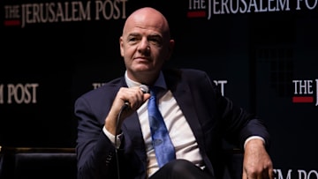 Infantino en una conferencia de prensa