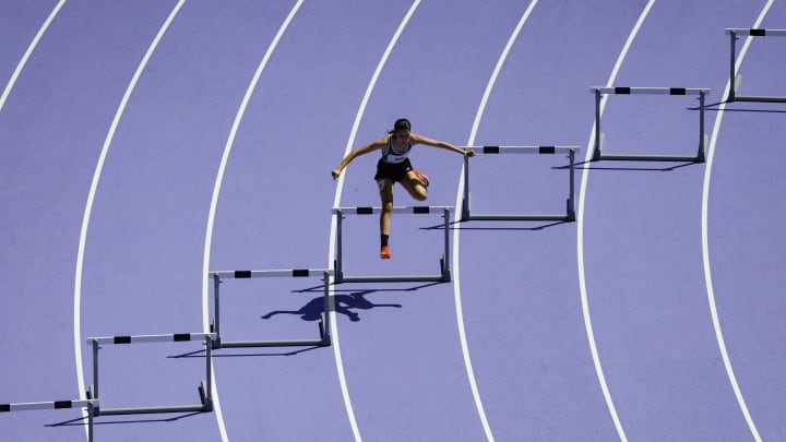 The purple track at the Stade de France was created by Mondo in northern Italy.