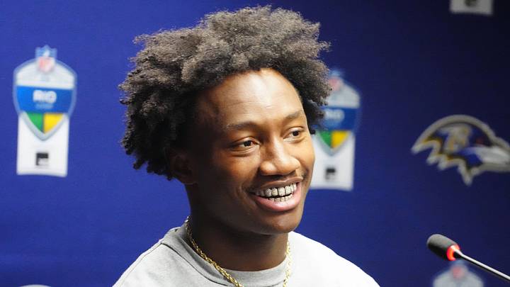 Baltimore Ravens wide receiver Zay Flowers.  Mandatory Credit: Kirby Lee-Imagn Images