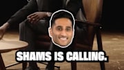 Rich Paul answers a phone call from Shams Charania doing a podcast taping.