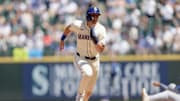 Seattle Mariners right fielder Dominic Canzone (8) advances to third during the fifth inning against the Toronto Blue Jays at T-Mobile Park in 2024.