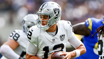 Las Vegas Raiders QB Aidan O'Connell.