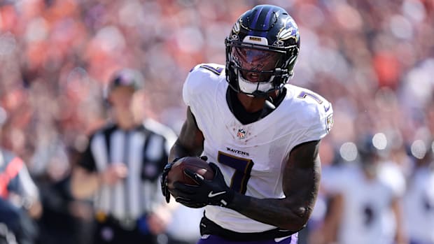 Baltimore Ravens Wide Receiver Rashod Bateman Fantasy Football Streaming Option 