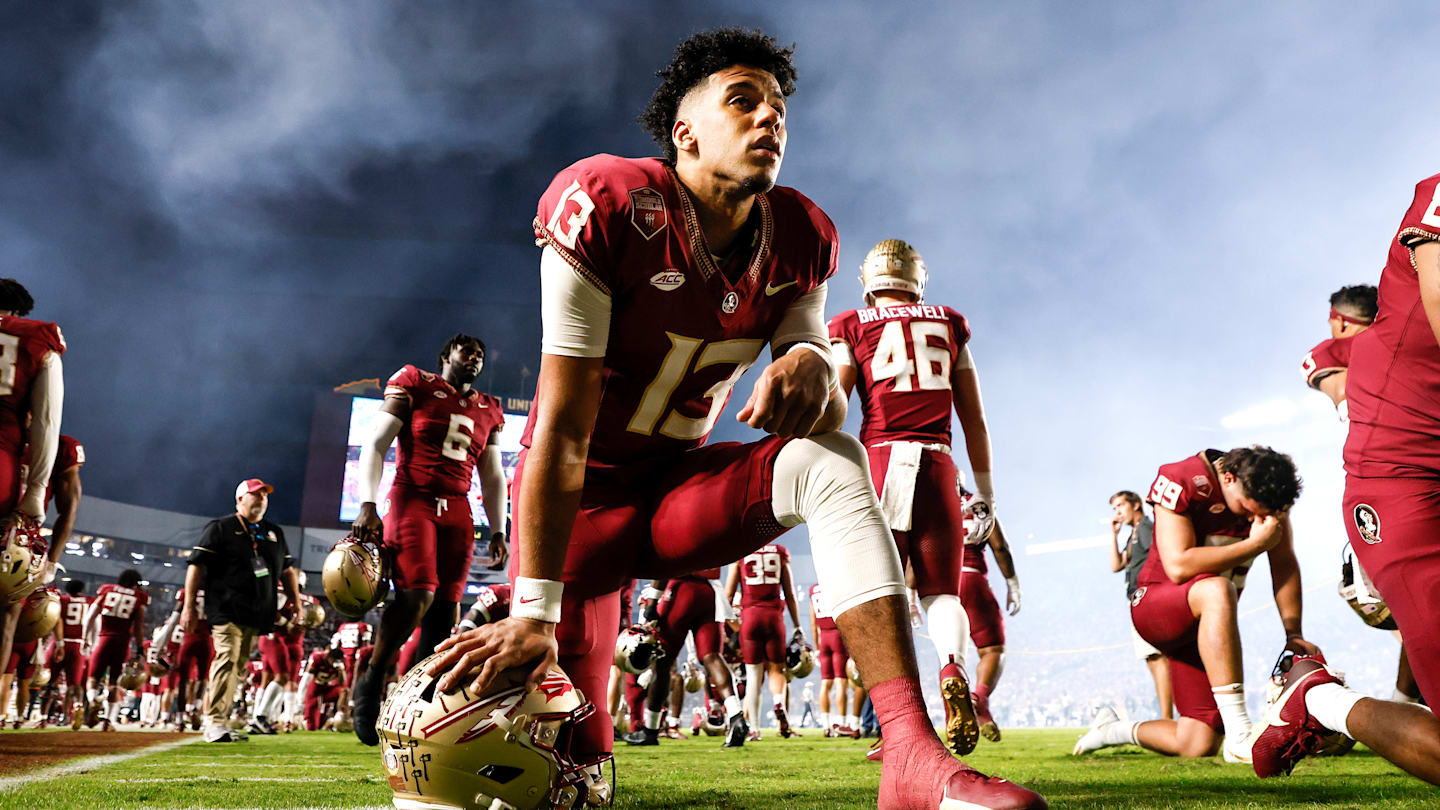 FSU 橄欖球巨星喬丹特拉維斯挑戰諾爾球員和新兵