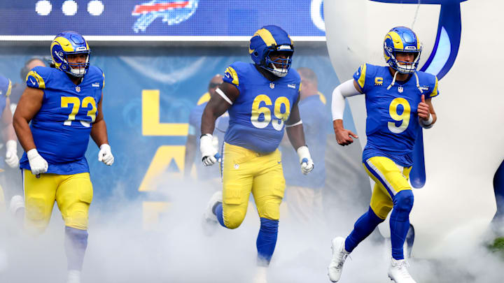 Los Angeles Rams Matthew Stafford, Kevin Dotson, Steve Avila