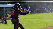 Sussex Hamilton's Luke Lehnen (2) chops a grounder to third during the game at home against Brookfield East, Tuesday, May 13, 2025. Sussex Hamilton won the game, 5-0. The Chargers currently sit at No. 3 in High School on SI's Top 25 Rankings. 