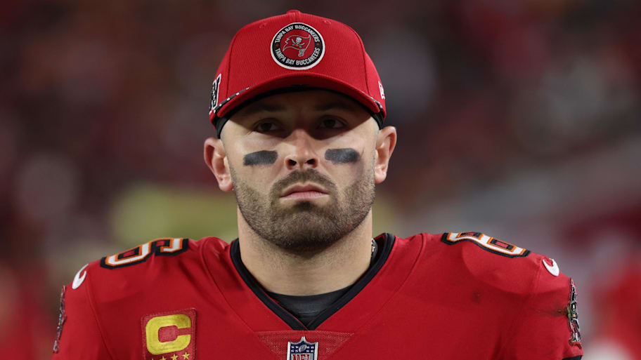 Jan 12, 2025; Tampa, Florida, USA; Tampa Bay Buccaneers quarterback Baker Mayfield (6) during the second quarter of a NFC wild card playoff against the Washington Commanders at Raymond James Stadium. Mandatory Credit: Kim Klement Neitzel-Imagn Images | Kim Klement Neitzel-Imagn Images