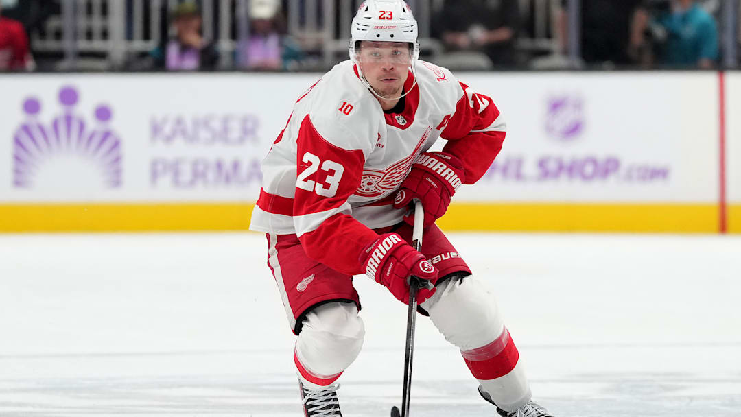 Detroit Red Wings forward Lucas Raymond was a one-man wrecking crew at Madison Square Garden on Sunday night.