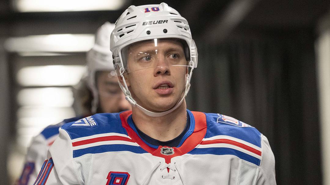 Jan 23, 2026; San Jose, California, USA;  New York Rangers left wing Artemi Panarin (10) before the start of warm ups against the San Jose Sharks at SAP Center at San Jose. Mandatory Credit: Stan Szeto-Imagn Images