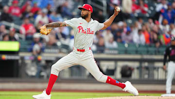 Philadelphia Phillies pitcher Christopher Sanchez (61) delivers a pitch against the New York Mets during the first inning at Citi Field. 