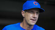 Sep 20, 2025; Cincinnati, Ohio, USA; Chicago Cubs manager Craig Counsell (11) stands in the dugout during the game against the Cincinnati Reds at Great American Ball Park. Mandatory Credit: Aaron Doster-Imagn Images