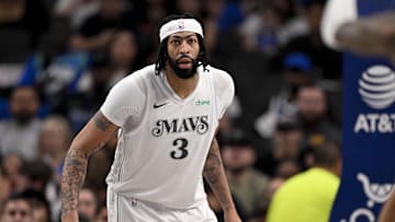 Feb 8, 2025; Dallas, Texas, USA; Dallas Mavericks forward Anthony Davis (3) in action during the game between the Dallas Mavericks and the Houston Rockets at the American Airlines Center. Mandatory Credit: Jerome Miron-Imagn Images