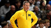 Michigan Wolverines head coach Dusty May stands on the sideline during the first half against the Purdue Boilermakers