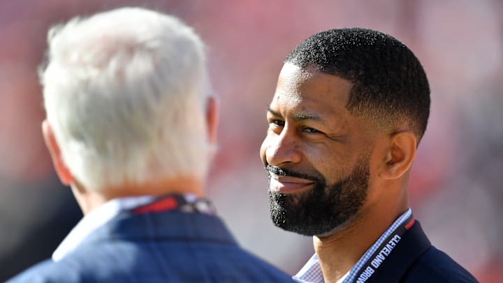 Cleveland Browns owner Jimmy Haslam, left, with GM Andrew Berry.
