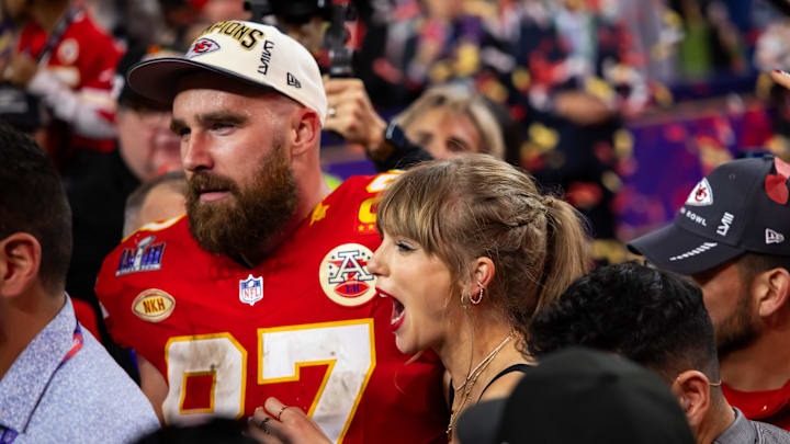 Kylie Kelce was pleasantly surprised by one couple's unexpected Travis Kelce Halloween costume. Kylie Kelce was pleasantly surprised by one couple's unexpected Travis Kelce Halloween costume.