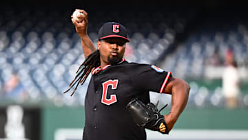 Luis Ortiz pitches against the Nationals in 2025.