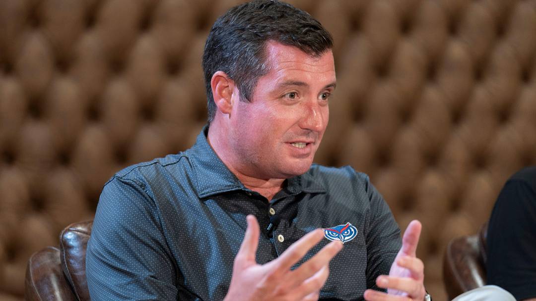 Brian White, Vice president and director of athletics at FAU speaks at The Palm Beach Post's NIL, Name, Image and Likeness forum in West Palm Beach, Florida, on August 27, 2025.
