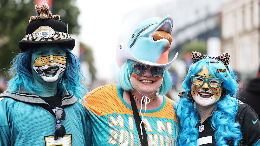 Jaguars fans in London. Jaguars fans in London.